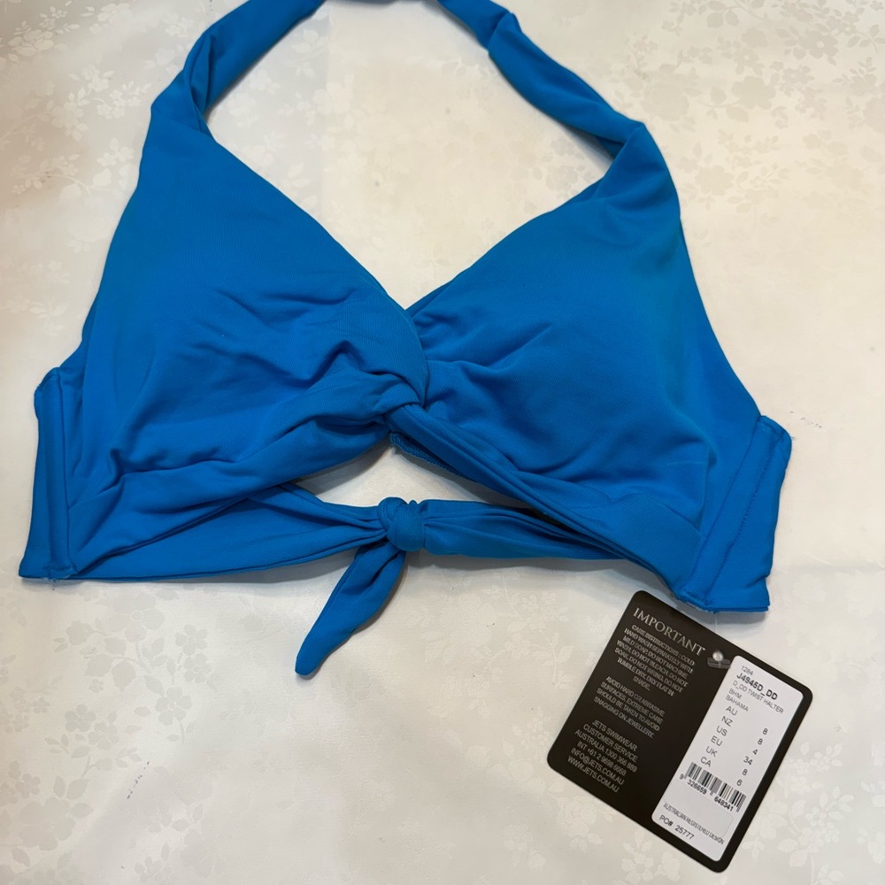 Blue Halter Bikini Top